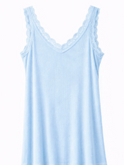 Blue Lace Ribbed Vest Libby