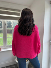 Bright Pink Crew Neck Knit Katya