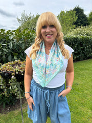 Mint Ditsy Summer Floral Scarf