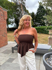 Chocolate Handkerchief Tube Top Tina