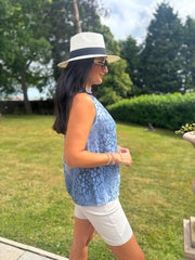 Denim Ombre Leopard Top Tiana