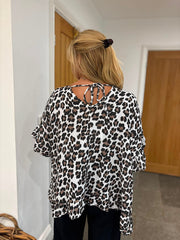 White Leopard Bubble Cotton Top Kimberly