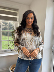 Winter White Animal Chain Knit Top Dawn