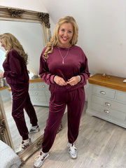 Wine Velour Leisure Set Amelia