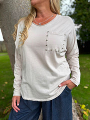 Stone Stud Pocket Top Serena