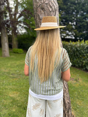 Khaki Multi Hole Layered Top Laurel