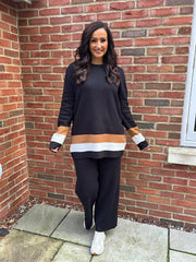 Black Striped Trim Knit Ophelia