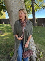 Khaki Cosy Edge To Edge Cardi Mabel
