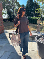 Chocolate Ruffle Top Maisie