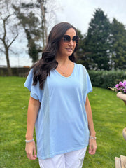 Denim Net Side Panel Top Willow