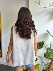 Stone Striped Panel Sleeveless Top Gaynor