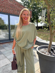 Khaki Sequin Star Co-Ord Taryn