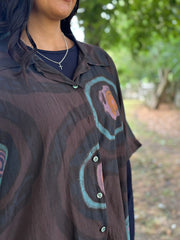 Chocolate Tie Dye Print Blouse Katherine