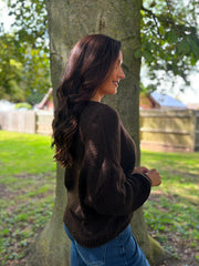 Chocolate Cosy Knit Cardi Sofia