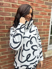 Black Swirl Super Soft Sweat Top Lisa
