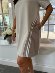 Stone Contrast Side Panel Dress Venus
