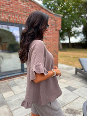Mocha Bubble Cotton Top Kimberly