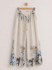 Stone Floral Butterfly Trousers Reeva