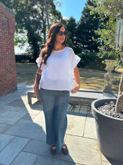 White Ruffle Top Maisie
