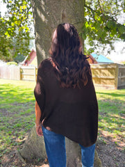 Chocolate Asymmetric Cosy Knit Fran