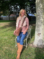 Pink Gold Lurex Knit Top Jenna