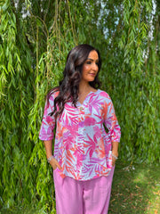 Lipstick Tropical Leaf Top Mercy