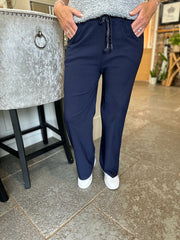 Navy Wide Leg Magic Trousers