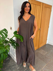 Chocolate Wide Leg Jumpsuit Kaylee