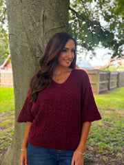 Wine Soft Chevron Knit Ensley