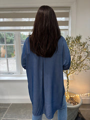 Dark Denim Longline Shirt Skylar