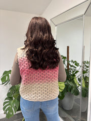 Pink Ombre Knitted Stripe Gilet