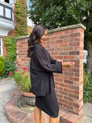 Black Textured Corrina Jacket