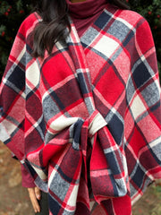 Red Check Tie Shawl Roxie