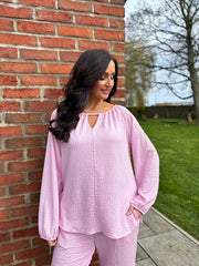 Pink Textured Co-Ord Set Bronte
