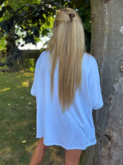 White Mediterranean Coastal Print Tee Carol