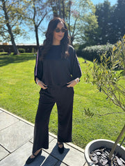 Black Two Stripe Leisure Set Kendal