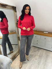 Red Sparkle Roll Neck Susan
