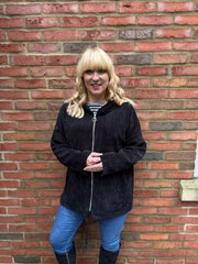 Black Chenille Zip Hoodie Carrie