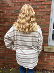 Mocha Stripe Long Sleeve Top Yasmin