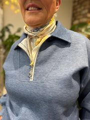 Butter Yellow Abstract Sketch Neck Scarf