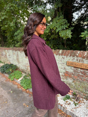 Wine Stud Detail Coat Meredith