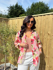 Red Poppy Print Blouse Rachel