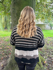 Black Striped Premium Cardi Leah