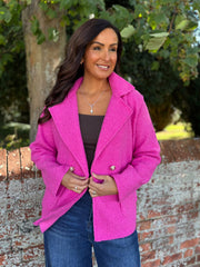 Lipstick Boucle Buttoned Coat Isla