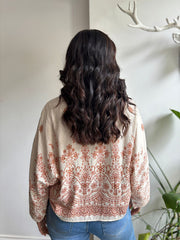 Tan Garden Floral Shirt Elsa
