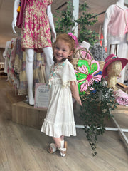 White Tassel Trim Dress Lily