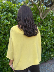 Mustard Yellow Reverse Seam Round Neck Diana