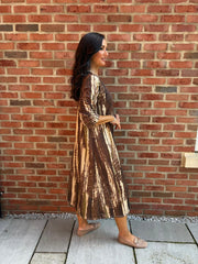 Green Brushstroke Shimmer Dress Freya