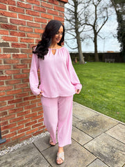 Pink Textured Co-Ord Set Bronte