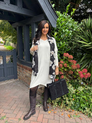 Antique Cream Ribbed Knit Dress Yasmin